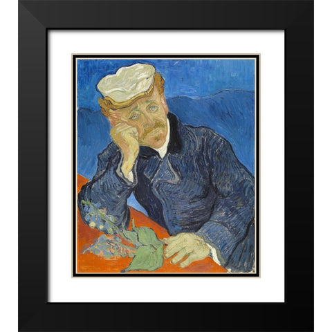Dr Paul Gachet Black Modern Wood Framed Art Print with Double Matting by van Gogh, Vincent