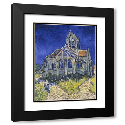 The church in Auvers-sur-Oise, view from the Chevet Black Modern Wood Framed Art Print with Double Matting by van Gogh, Vincent