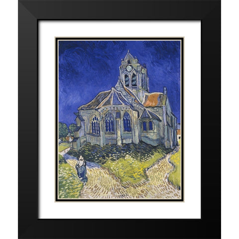 The church in Auvers-sur-Oise, view from the Chevet Black Modern Wood Framed Art Print with Double Matting by van Gogh, Vincent