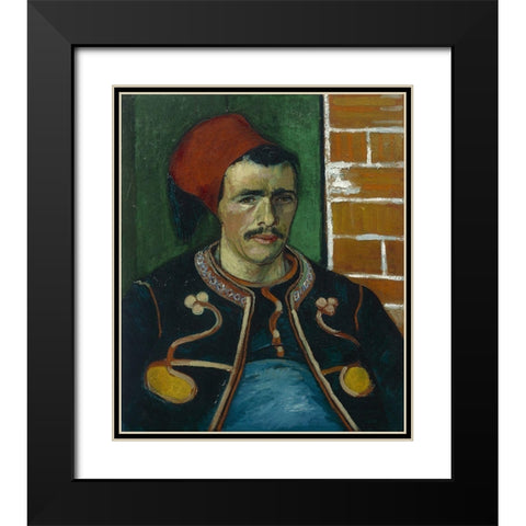 The Zouave Black Modern Wood Framed Art Print with Double Matting by van Gogh, Vincent