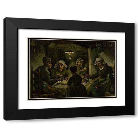 The potato eaters Black Modern Wood Framed Art Print with Double Matting by van Gogh, Vincent