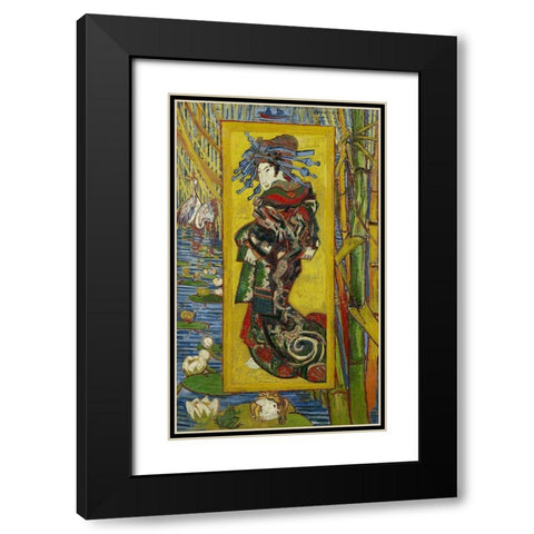 Courtesan, after Eisen Black Modern Wood Framed Art Print with Double Matting by van Gogh, Vincent