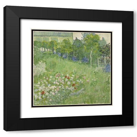 Daubignys garden Black Modern Wood Framed Art Print with Double Matting by van Gogh, Vincent