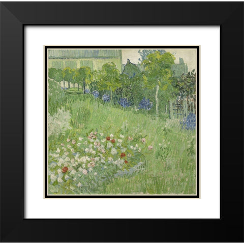 Daubignys garden Black Modern Wood Framed Art Print with Double Matting by van Gogh, Vincent