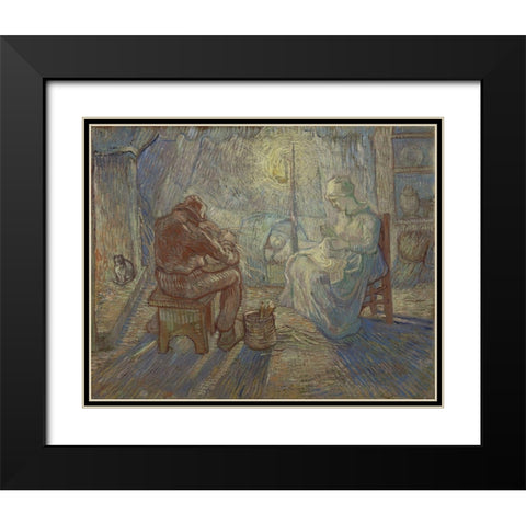 Night Black Modern Wood Framed Art Print with Double Matting by van Gogh, Vincent