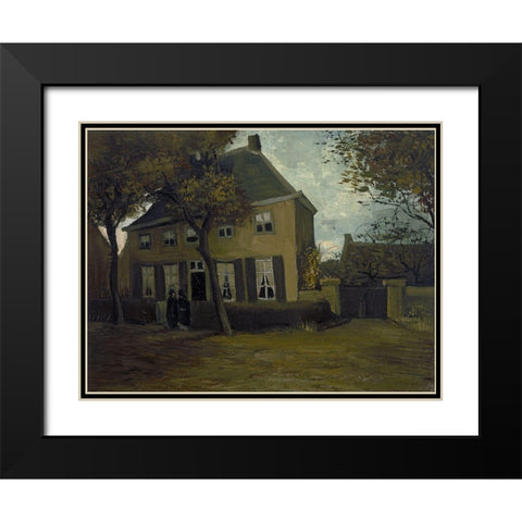 The vicarage at Nuenen Black Modern Wood Framed Art Print with Double Matting by van Gogh, Vincent