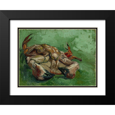 A crab on its back Black Modern Wood Framed Art Print with Double Matting by van Gogh, Vincent