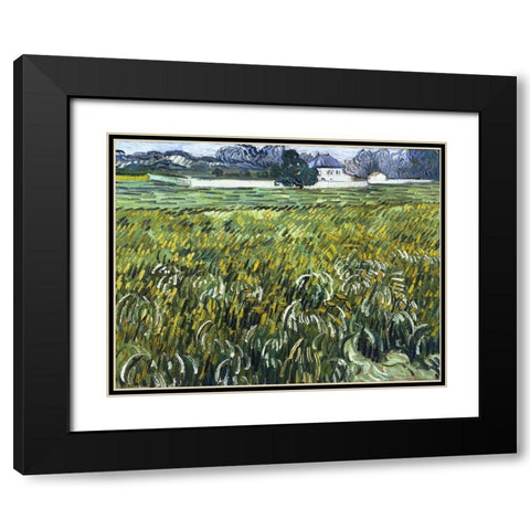 House at Auvers Black Modern Wood Framed Art Print with Double Matting by van Gogh, Vincent