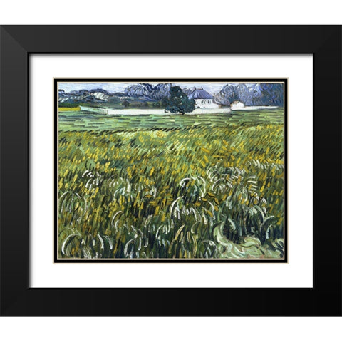 House at Auvers Black Modern Wood Framed Art Print with Double Matting by van Gogh, Vincent