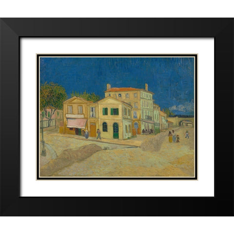 The yellow house Black Modern Wood Framed Art Print with Double Matting by van Gogh, Vincent