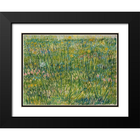 Patch of grass Black Modern Wood Framed Art Print with Double Matting by van Gogh, Vincent
