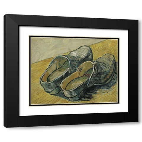 A pair of leather clogs Black Modern Wood Framed Art Print with Double Matting by van Gogh, Vincent