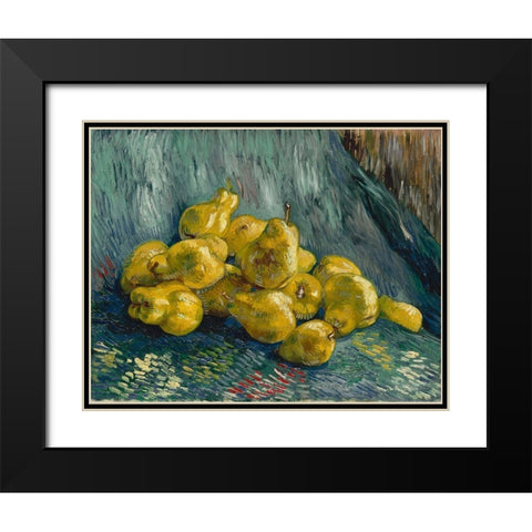 Still Life with Quinces Black Modern Wood Framed Art Print with Double Matting by van Gogh, Vincent