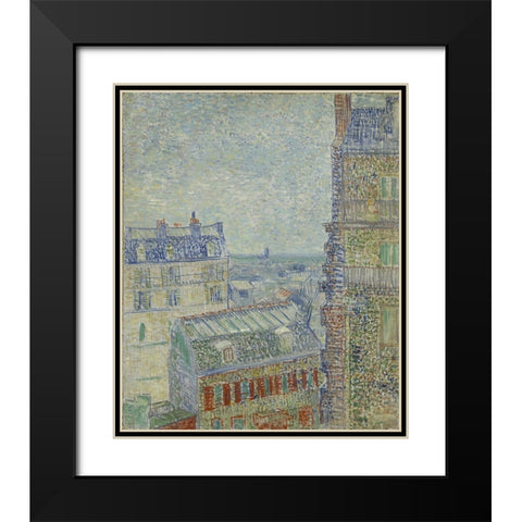 View from Theoâ€™s apartment Black Modern Wood Framed Art Print with Double Matting by van Gogh, Vincent
