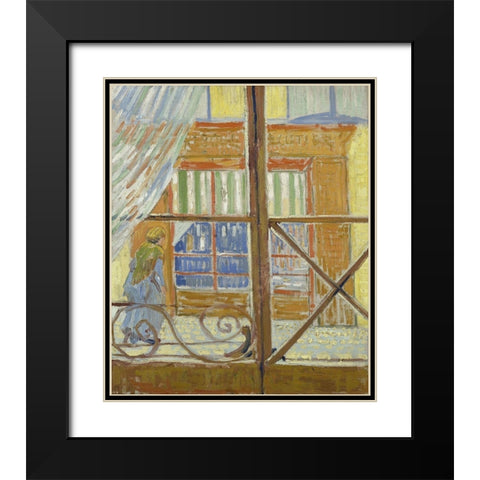 View of a butchers shop Black Modern Wood Framed Art Print with Double Matting by van Gogh, Vincent