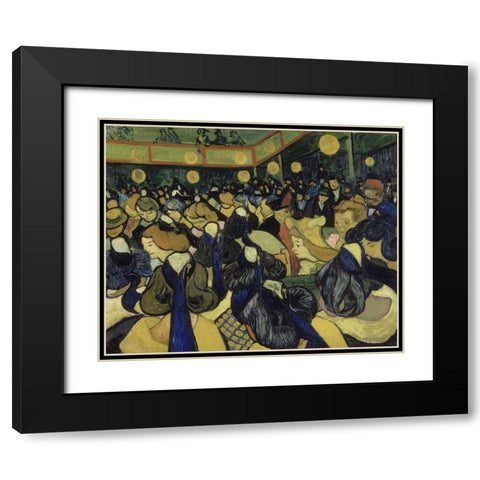 The Dance Hall in Arles Black Modern Wood Framed Art Print with Double Matting by van Gogh, Vincent