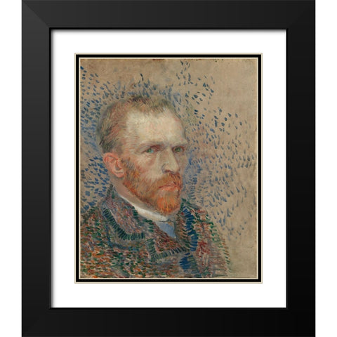 Self-portrait Black Modern Wood Framed Art Print with Double Matting by van Gogh, Vincent