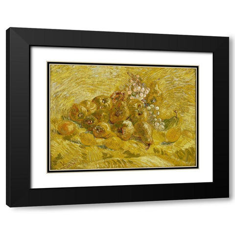 Quinces, lemons, pears and grapes Black Modern Wood Framed Art Print with Double Matting by van Gogh, Vincent