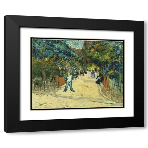 Entrance to the Public Gardens in Arle Black Modern Wood Framed Art Print with Double Matting by van Gogh, Vincent