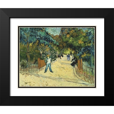 Entrance to the Public Gardens in Arle Black Modern Wood Framed Art Print with Double Matting by van Gogh, Vincent