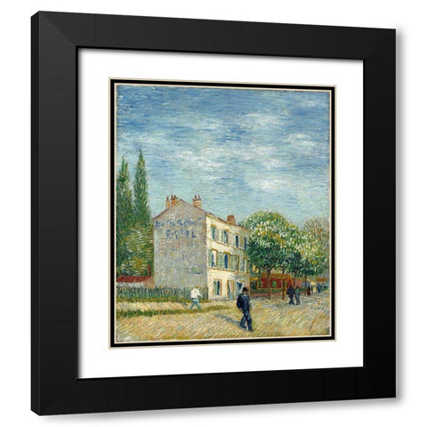 The restaurant Rispal in Asnieres Black Modern Wood Framed Art Print with Double Matting by van Gogh, Vincent