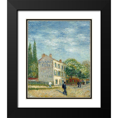 The restaurant Rispal in Asnieres Black Modern Wood Framed Art Print with Double Matting by van Gogh, Vincent