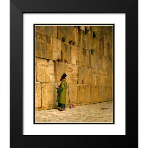 The Wailing Wall Black Modern Wood Framed Art Print with Double Matting by Gerome, JL