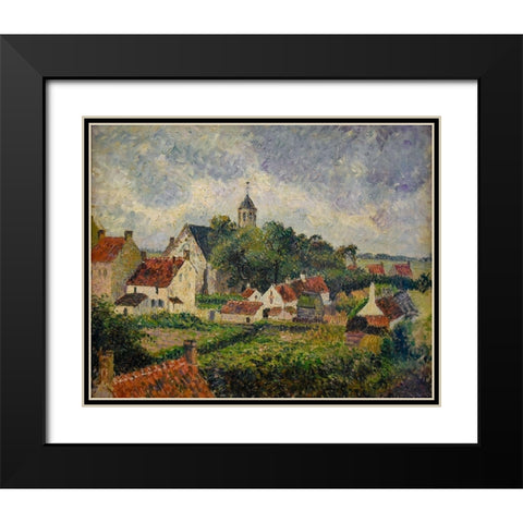 The village of Knokke Black Modern Wood Framed Art Print with Double Matting by Pissarro, Camille