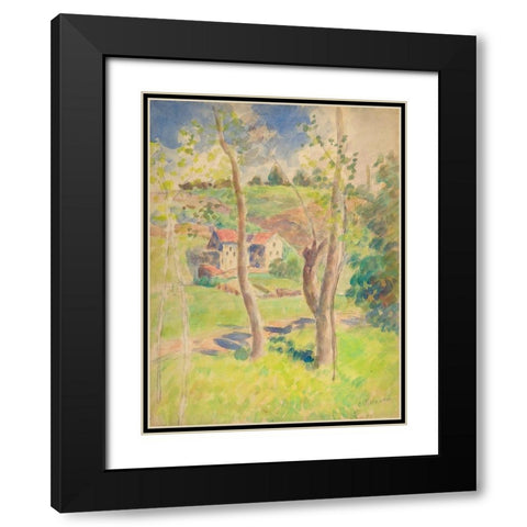 Landscape Black Modern Wood Framed Art Print with Double Matting by Pissarro, Camille