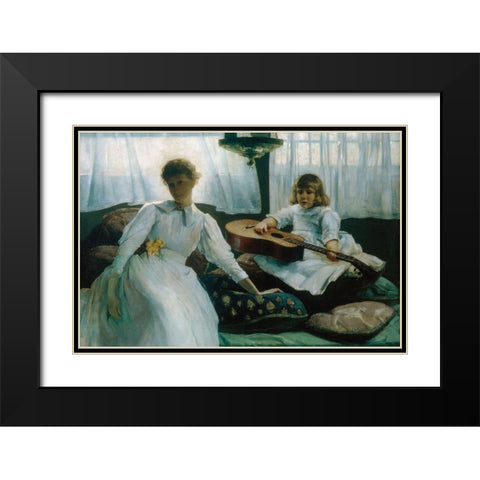 Idle Hours Black Modern Wood Framed Art Print with Double Matting by Weir, J Alden