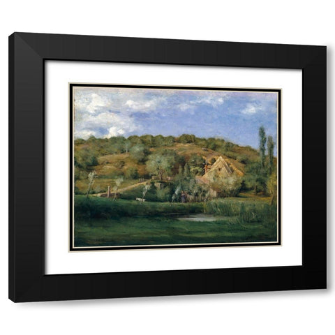 A French Homestead Black Modern Wood Framed Art Print with Double Matting by Weir, J Alden