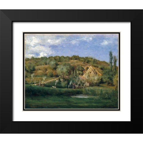 A French Homestead Black Modern Wood Framed Art Print with Double Matting by Weir, J Alden