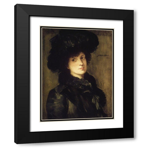 Girl in Black Black Modern Wood Framed Art Print with Double Matting by Weir, J Alden