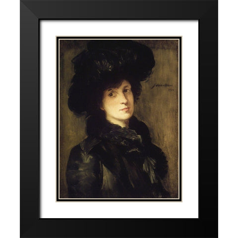 Girl in Black Black Modern Wood Framed Art Print with Double Matting by Weir, J Alden