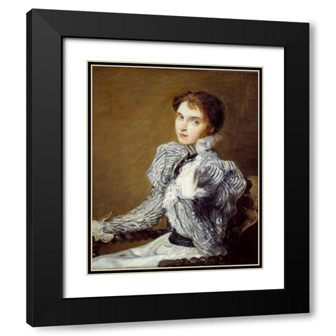 The Grey Bodice Black Modern Wood Framed Art Print with Double Matting by Weir, J Alden