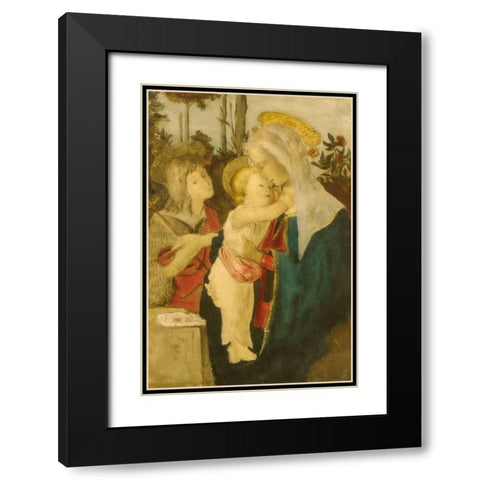 Copy after Botticelli Black Modern Wood Framed Art Print with Double Matting by Weir, J Alden
