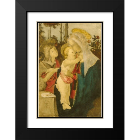 Copy after Botticelli Black Modern Wood Framed Art Print with Double Matting by Weir, J Alden
