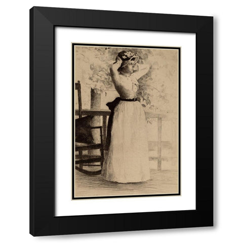 Portrait of Miss Hoe Black Modern Wood Framed Art Print with Double Matting by Weir, J Alden