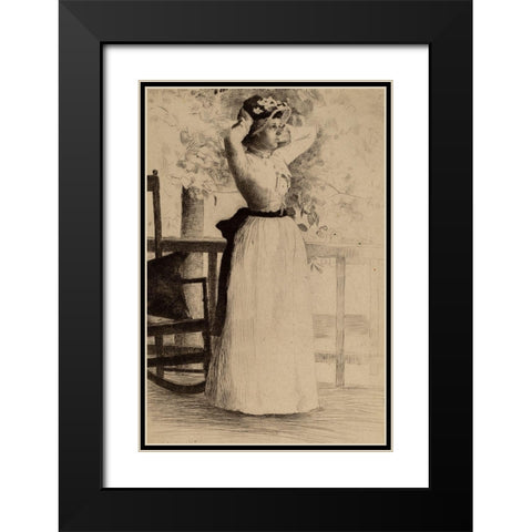 Portrait of Miss Hoe Black Modern Wood Framed Art Print with Double Matting by Weir, J Alden