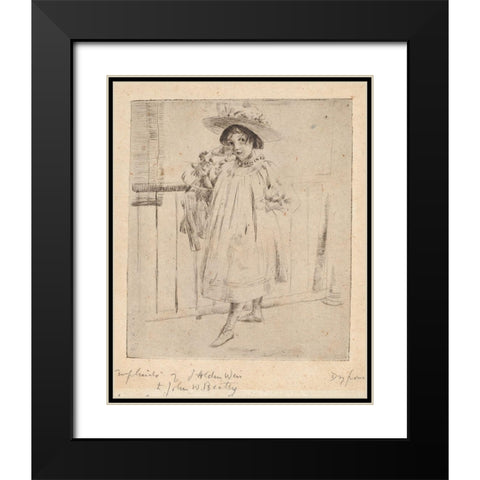 Young Girl with Large Hat Black Modern Wood Framed Art Print with Double Matting by Weir, J Alden