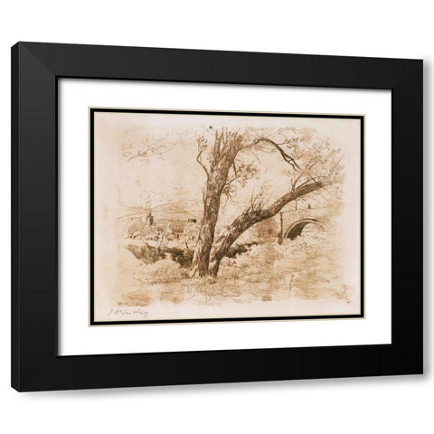 Sulby Glen-Isle of Man Black Modern Wood Framed Art Print with Double Matting by Weir, J Alden