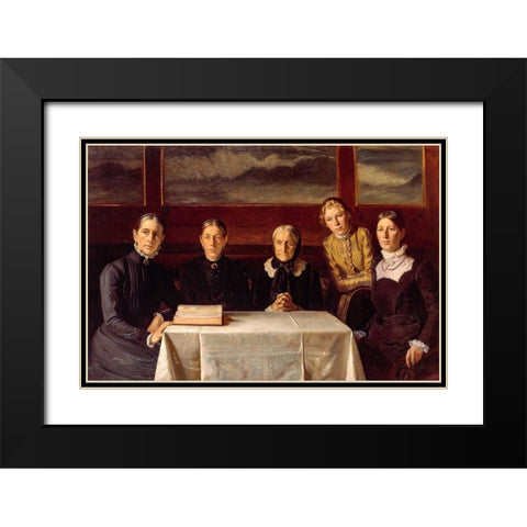 Christmas Day 1900 Black Modern Wood Framed Art Print with Double Matting by Ancher, Michael