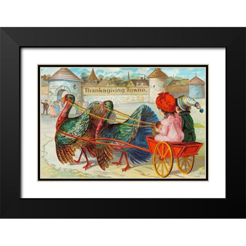 Thanksgiving Towne. We are a comin Black Modern Wood Framed Art Print with Double Matting by Missouri History Museum
