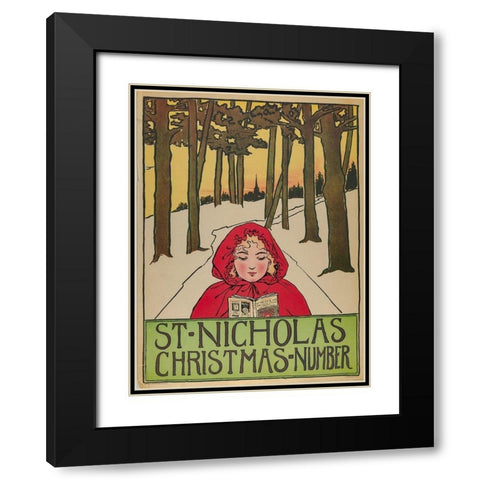 Christmas Number 1896 Black Modern Wood Framed Art Print with Double Matting by St. Nicholas