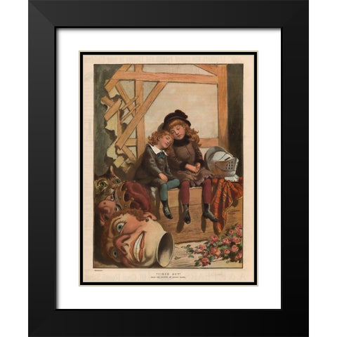 Tired Out Black Modern Wood Framed Art Print with Double Matting by Christmas Number of The Graphic