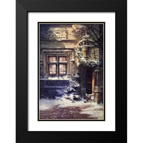 Christmas Morning, Hotel de Cluny Black Modern Wood Framed Art Print with Double Matting by Deakin, Edwin