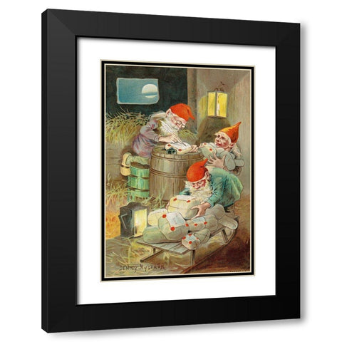 Christmas card Black Modern Wood Framed Art Print with Double Matting by Nystrom, Jenny