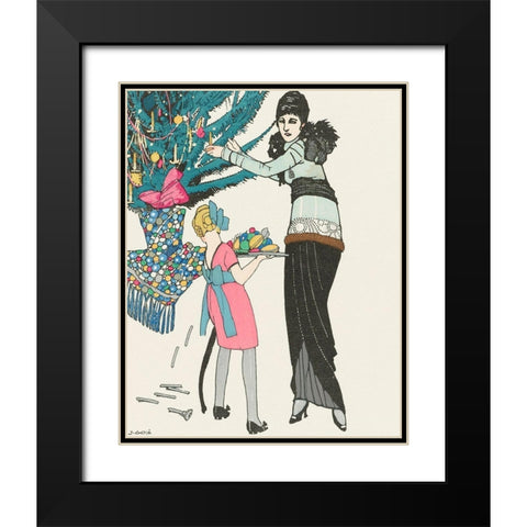 Christmas illustration Black Modern Wood Framed Art Print with Double Matting by Gose, Francisco Javier