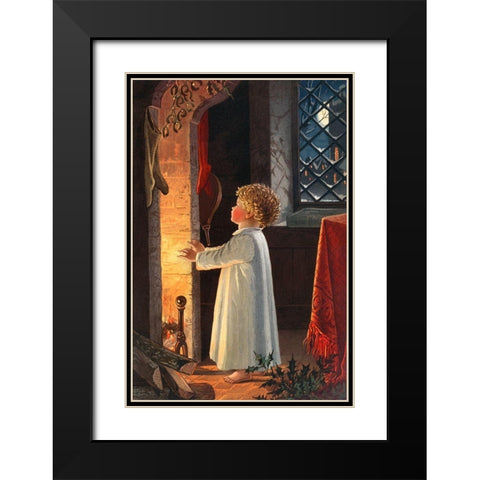 Christmas Child Black Modern Wood Framed Art Print with Double Matting by Wallach, Miriam and Ira D