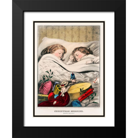 Christmas Morning Before Daylight Black Modern Wood Framed Art Print with Double Matting by The Kellogg & Bulkeley Co